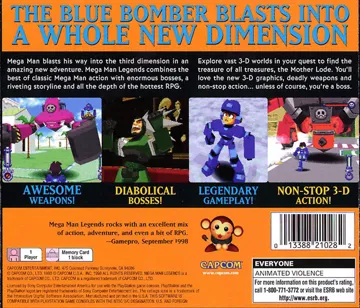 Mega Man Legends (US) box cover back